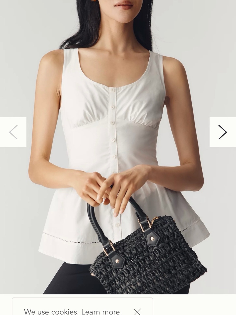 En Saison Britany White Peplum Top